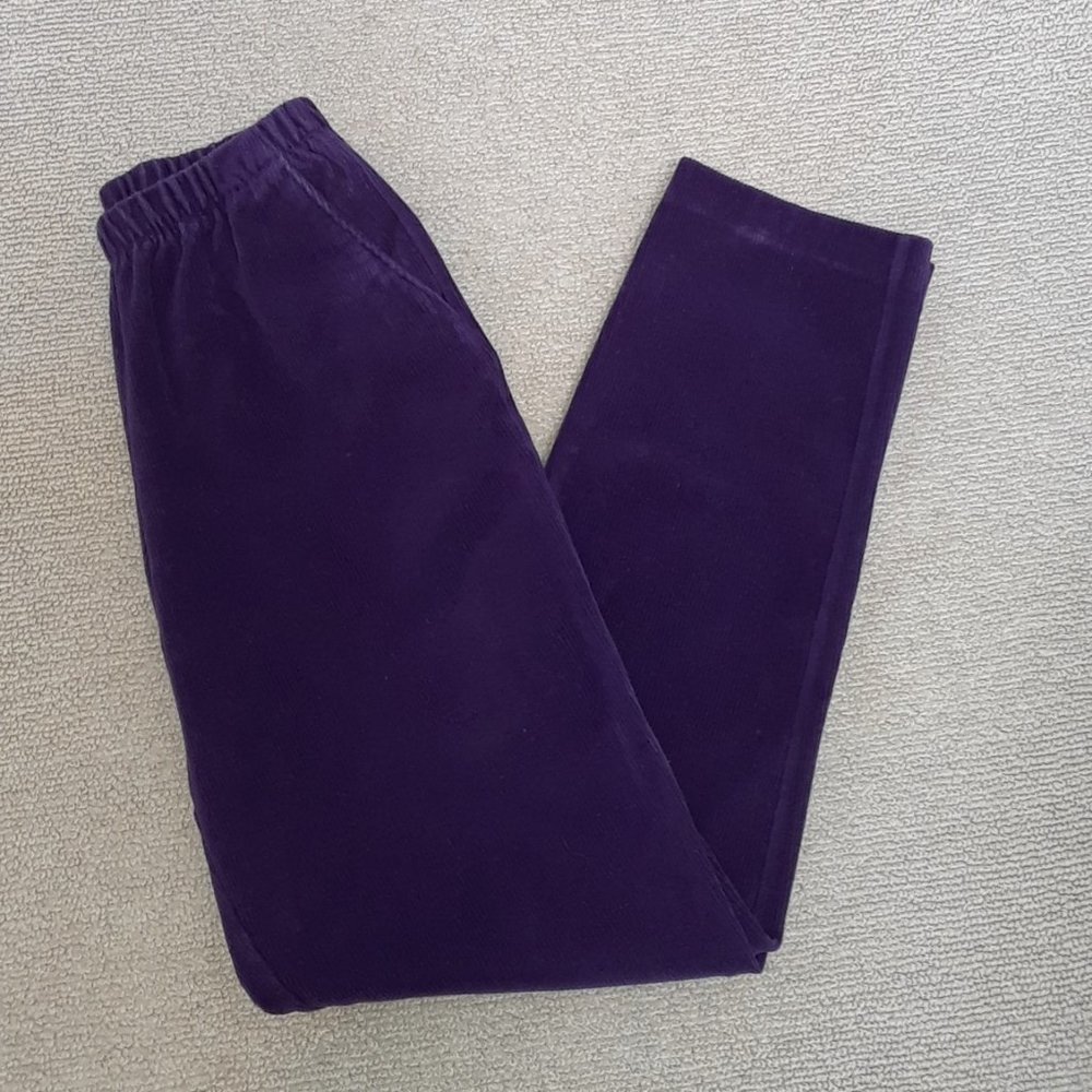 Lands' End Eggplant Stretch Corduroy Pants